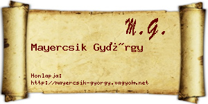 Mayercsik György névjegykártya