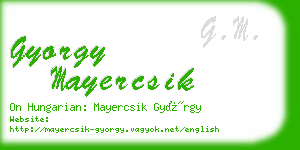 gyorgy mayercsik business card